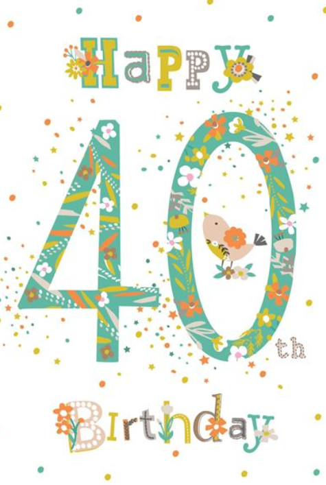            Happy 40th Birthday - Card