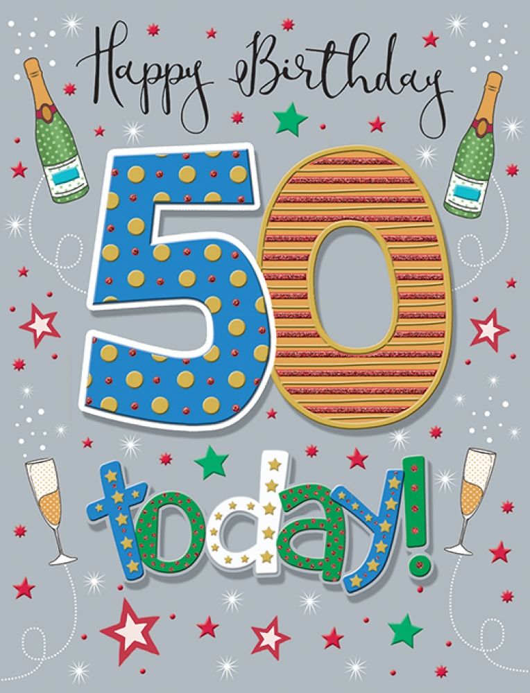      Handmade 50 Today! Birthday Card