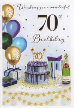         Wishing You A Wonderful 70th Birthday - Card