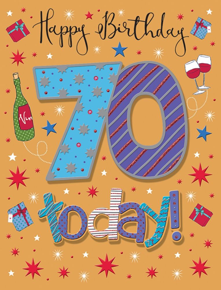         Handmade 70 Today - Birthday Card