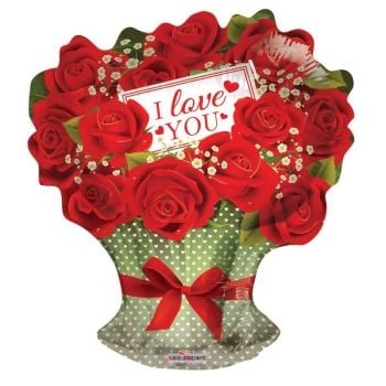 I Love You Flowers Foil Balloon