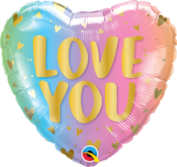 Rainbow Heart LOVE YOU Foil Balloon