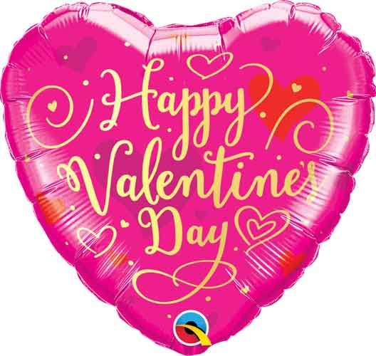 Pink Heart Happy Valentine's Day Foil Balloon