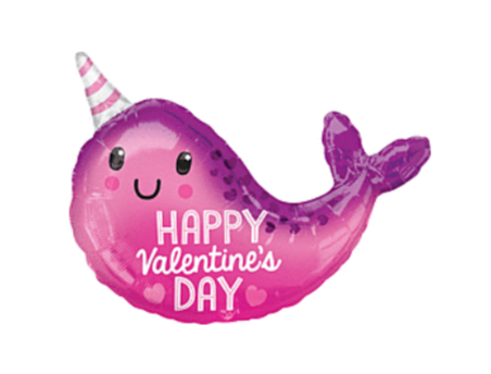 Whale Happy Valentine's Day Foil Balloon
