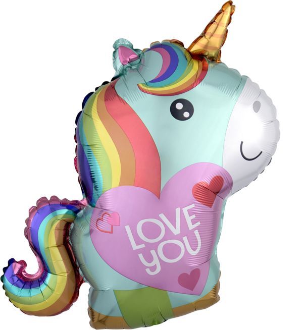 Love You Unicorn Foil Balloon