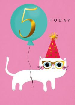  5 Today - Cat - Card