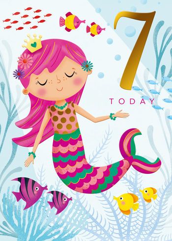  7 Today - Mermaid - Card