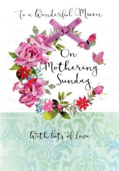 Handmade To A Wonderful Mum On Mothering Sunday With Lots Of Love - Card