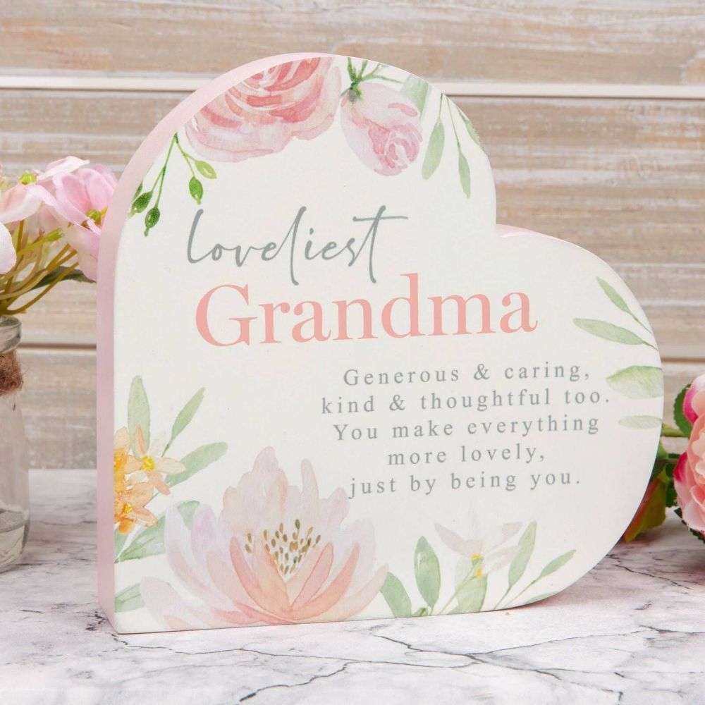 Loveliest Grandma Heart Standing Plaque
