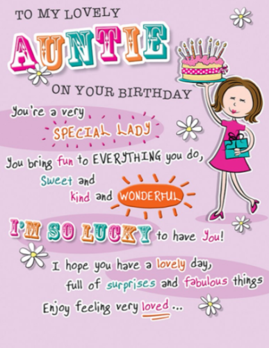 To My Lovely Auntie On Your Birthday - Card