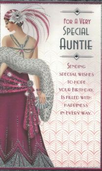 Art Deco Style Birthday Card - For A Very Special Auntie