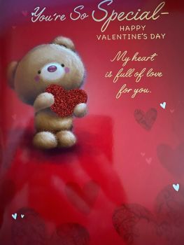 Valentine's Day Card You're So Special - Cute Teddy Happy Valentine's Day