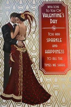 Valentine's Day Card With Love To You On Valentine's Day - Art Deco