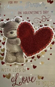 Valentine's Day Card For My Amazing Partner On Valentine's Day - Teddy Heart