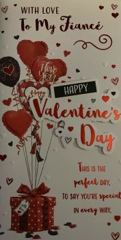 With Love To My Fiancé Happy Valentine's Day - Card