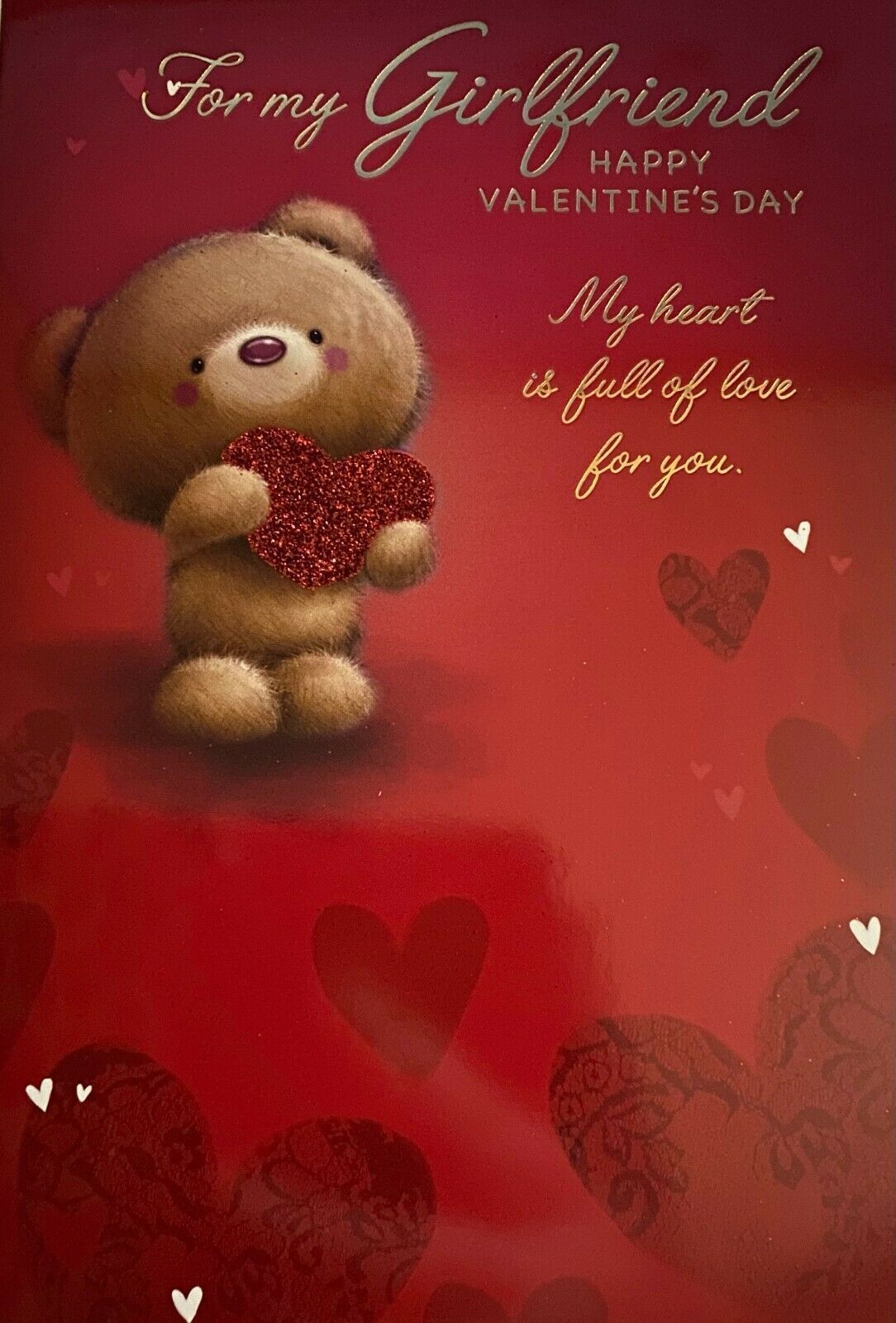 Valentine's Day Card For My Girlfriend - Cute Teddy Happy Valentine's Day