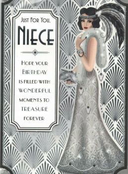  Art Deco Birthday Card - Just For You, Niece