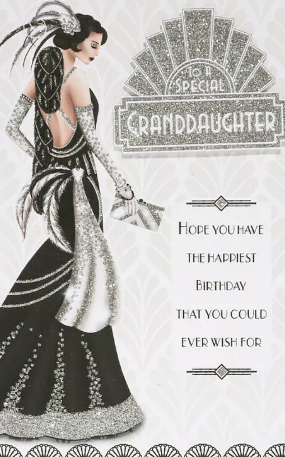 Art Deco Birthday Card - To A Special Granddaughter