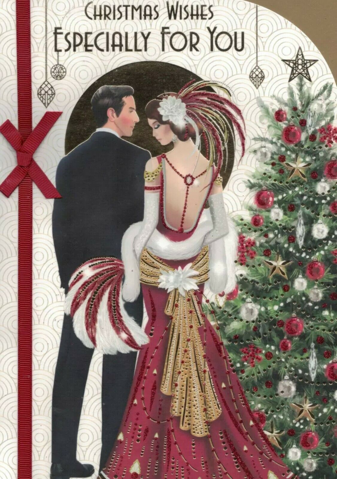 Art Deco Christmas Card - Christmas Wishes Especially For You