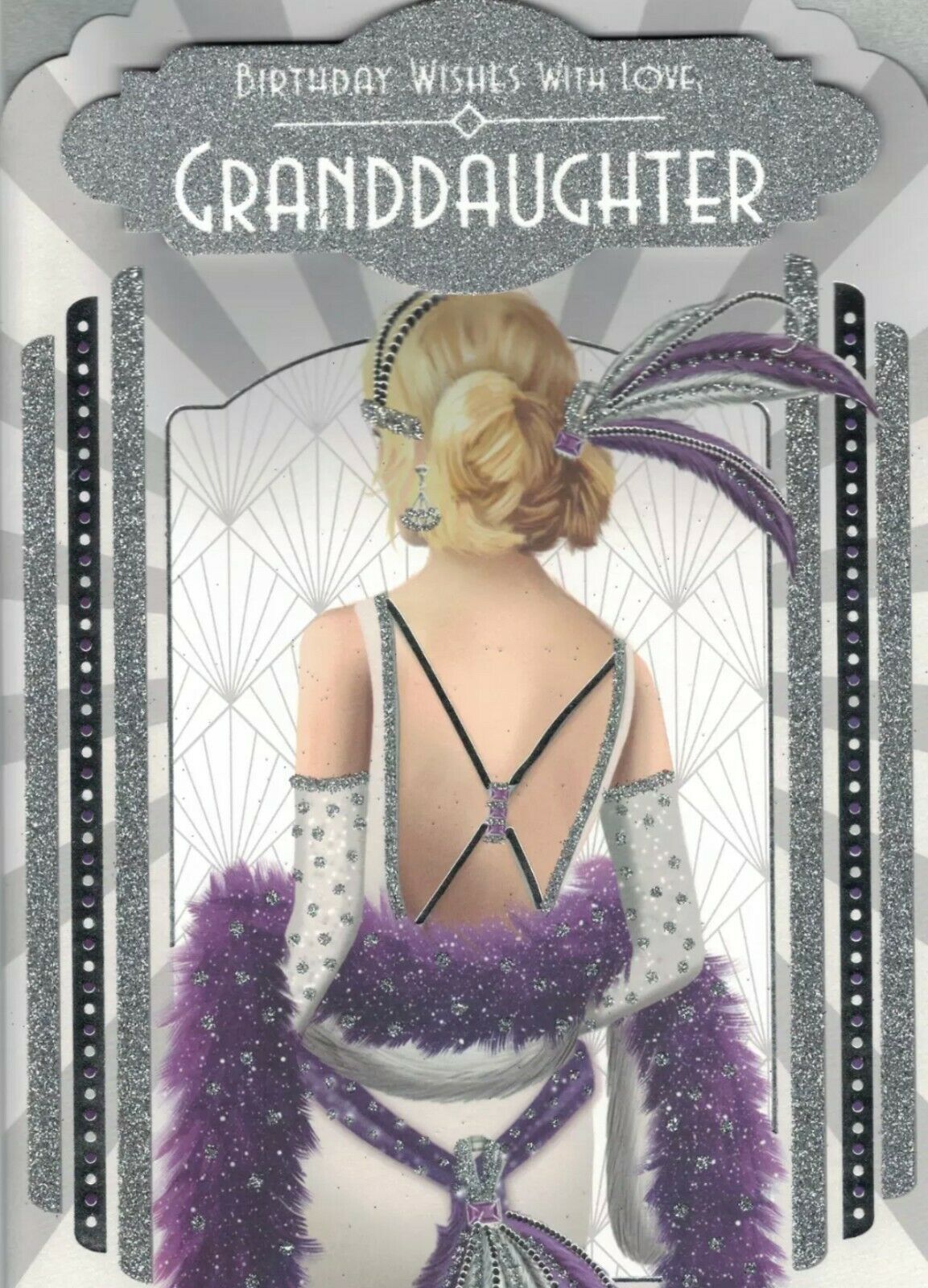 Art Deco Birthday Card - Birthday Wishes With Love Granddaughter