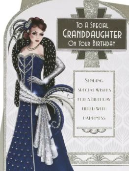 Art Deco Birthday Card - To A Special Granddaughter On Your Birthday