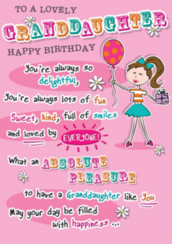 For A Lovely Granddaughter Happy Birthday - Card