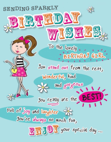 Sending Sparkly Birthday Wishes - Card