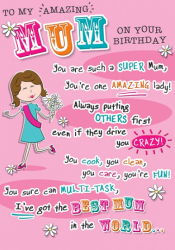 To My Amazing Mum On Your Birthday - Card