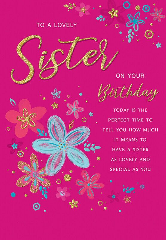    To A Lovely Sister On Your Birthday - Card