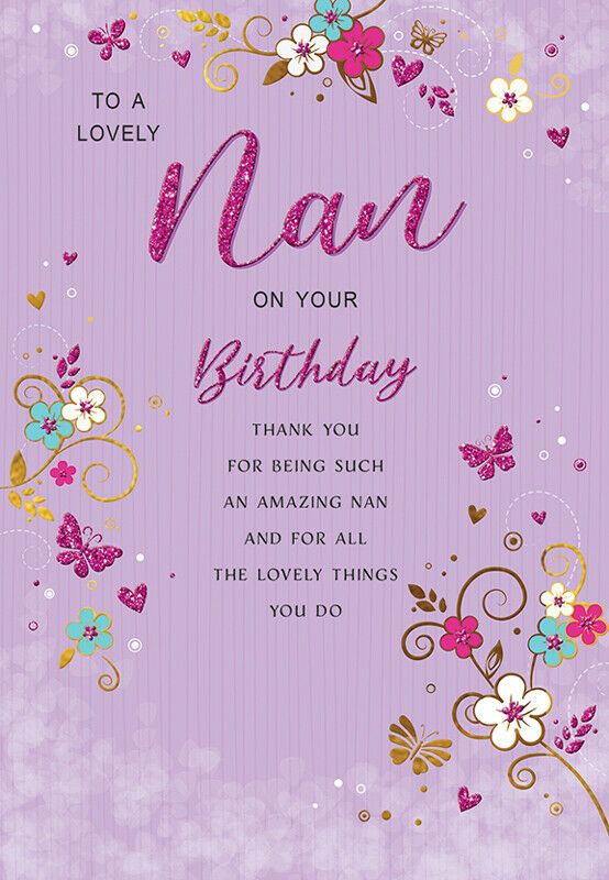   To A Lovely Nan On Your Birthday - Card