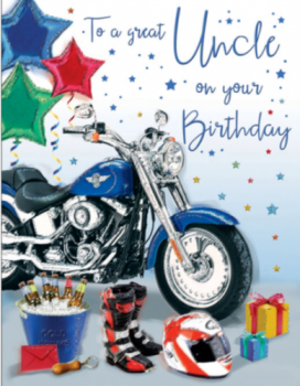 To A Great Uncle On Your Birthday - Card - Motorbike