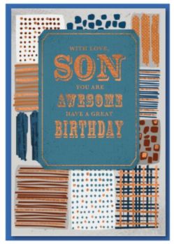 With Love Son You Are Awesome Have A Great Birthday - Card