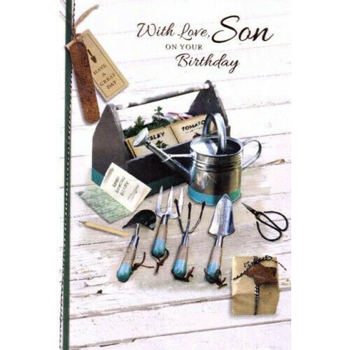 With Love, Son On Your Birthday - Gardening - Card