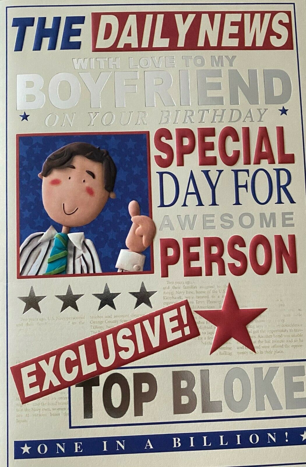 The Daily News With Love To My Boyfriend On Your Birthday - Card