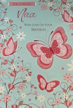 For A Special Niece With Love On Your Birthday - Card