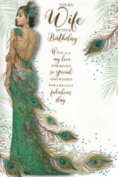 For My Wife On Your Birthday - Art Deco Card