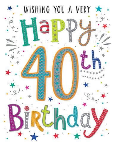     Wishing You A Very Happy 40th Birthday - Card