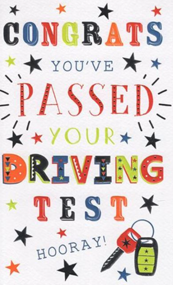 Congrats You've Passed Your Driving Test Hooray! - Card