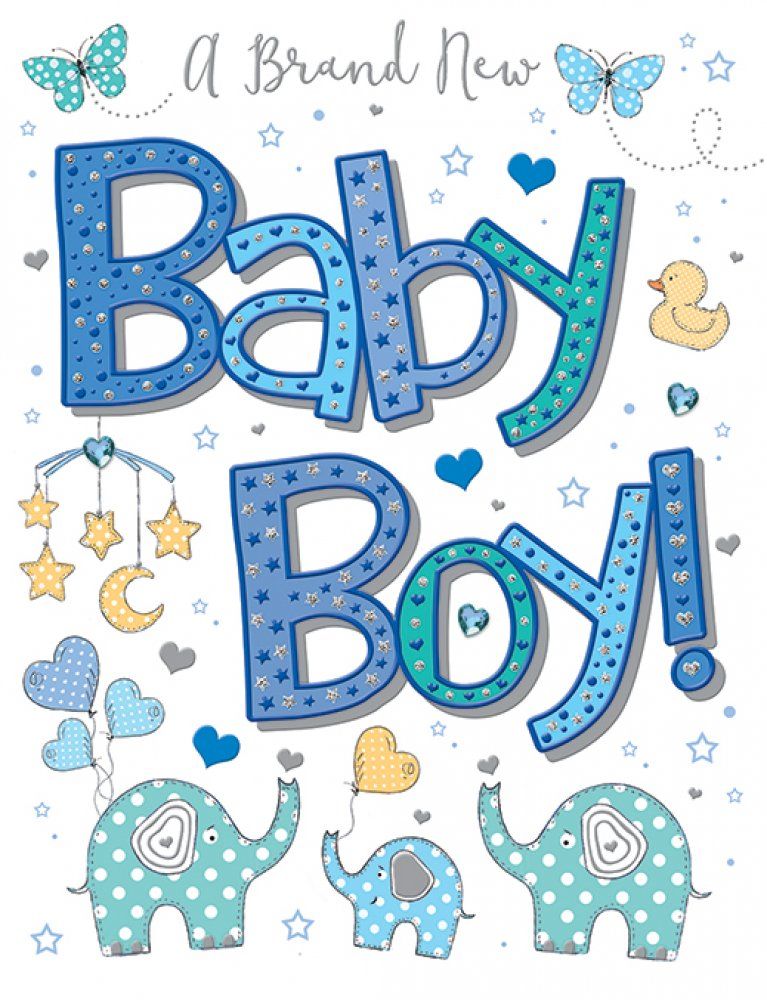A Brand New Baby Boy! - Handmade Card