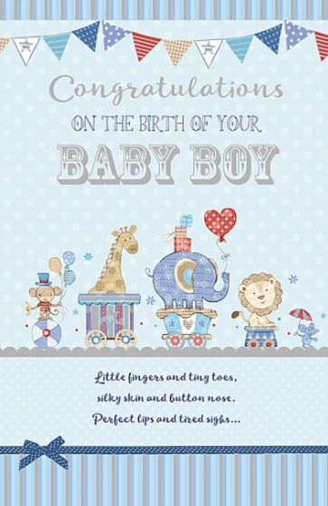 Congratulations On The Birth Of Your Baby Boy - Card
