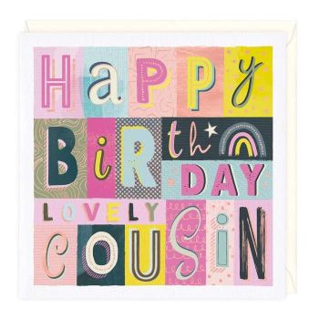   Rainbow Happy Birthday Lovely Cousin Birthday - Card