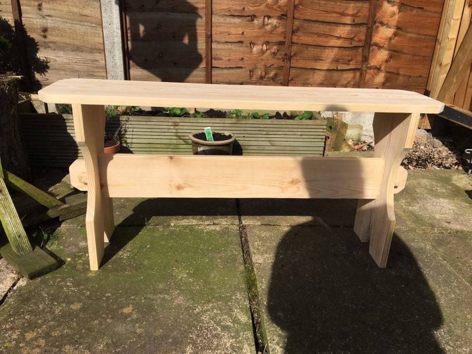 flatpack re-enactment wooden bench 