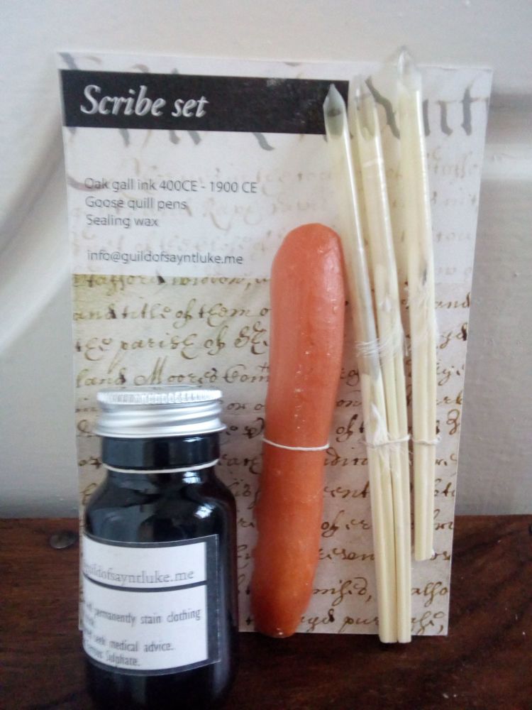 Quill and Wax and Ink writing set Medieval LHE re-enactment 