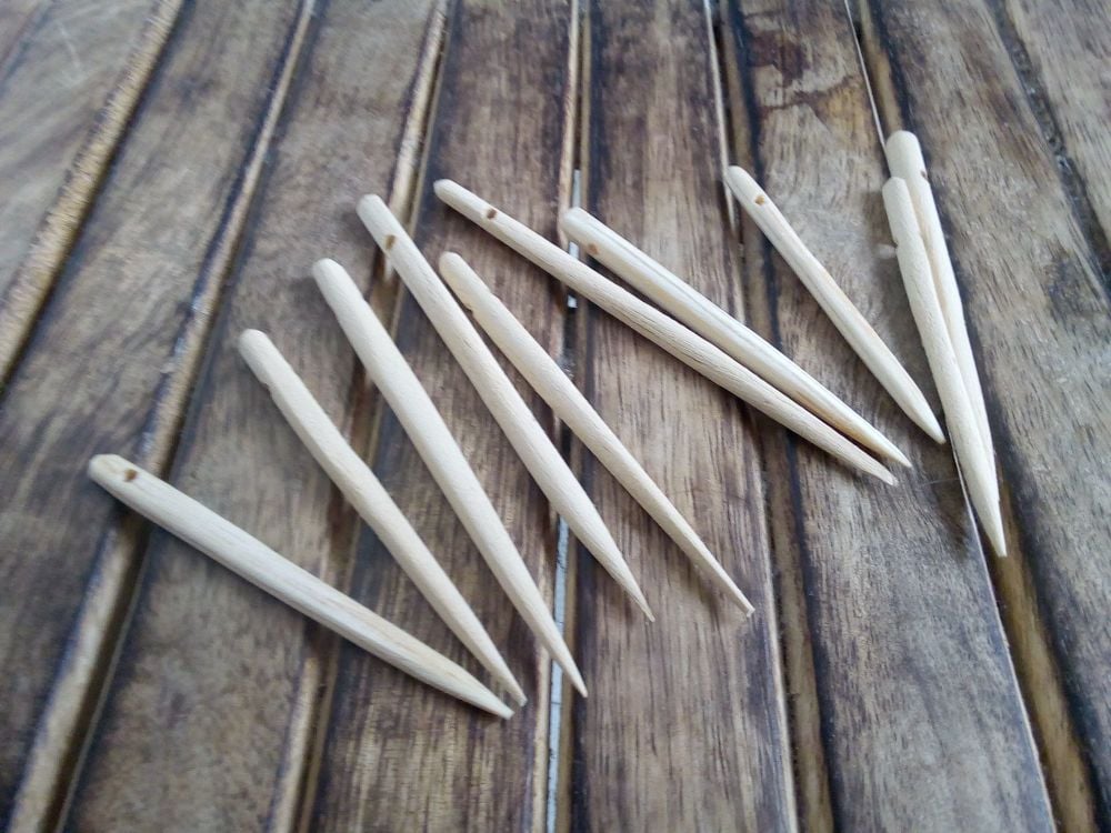wooden nallbinding needle 3 inch handmade viking re-enactment larp 