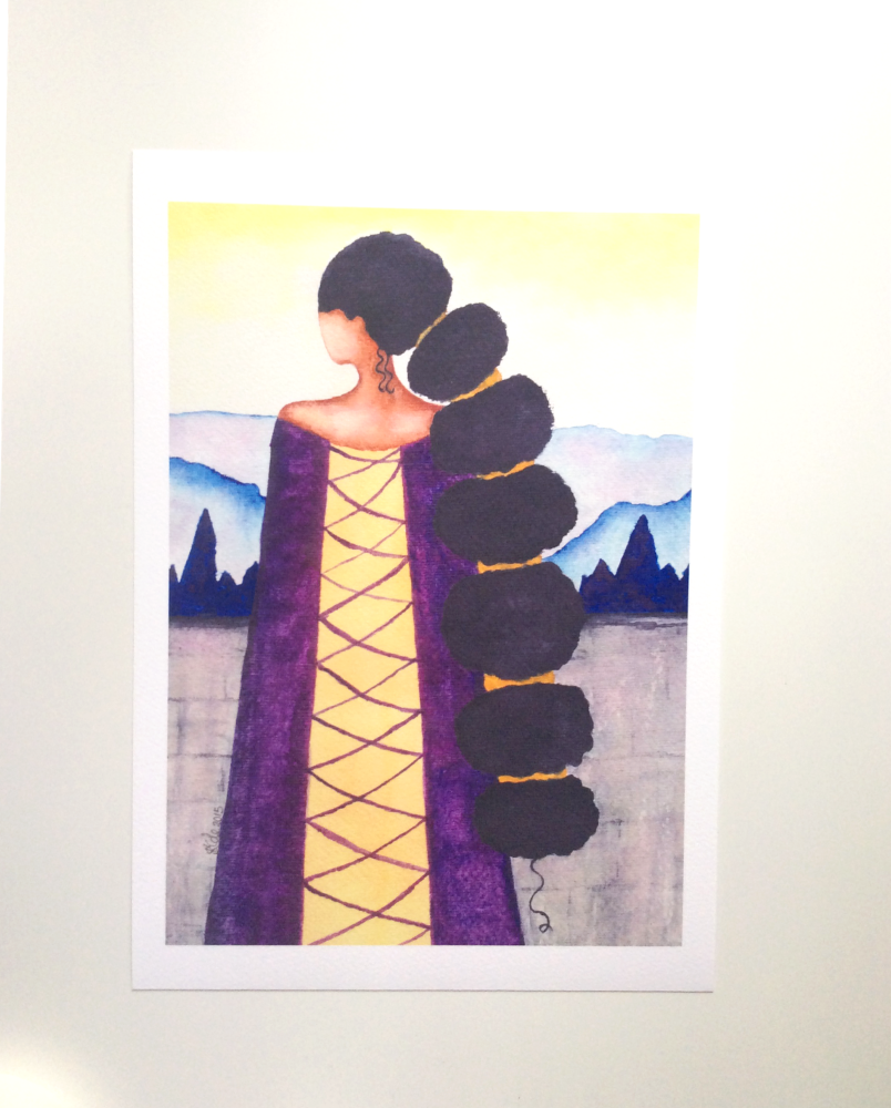 African American Artwork Print 'Queen', A4 Size, Unframed