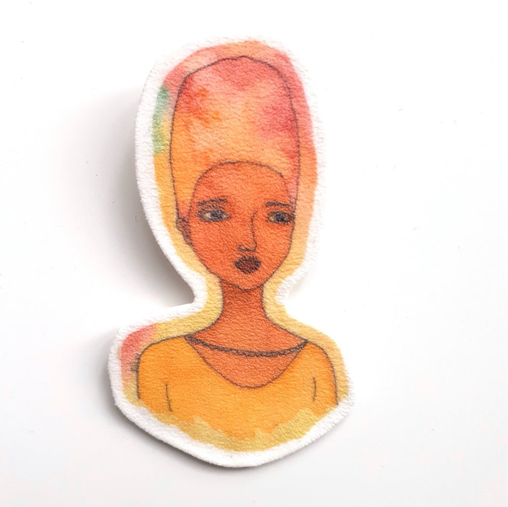 Large Handmade Shrink Plastic Brooch 'Grace'