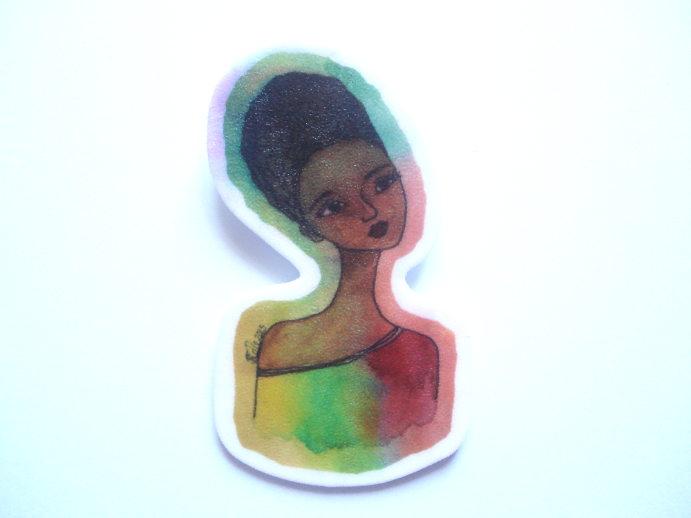 Large Handmade Shrink Plastic Brooch 'Peace'