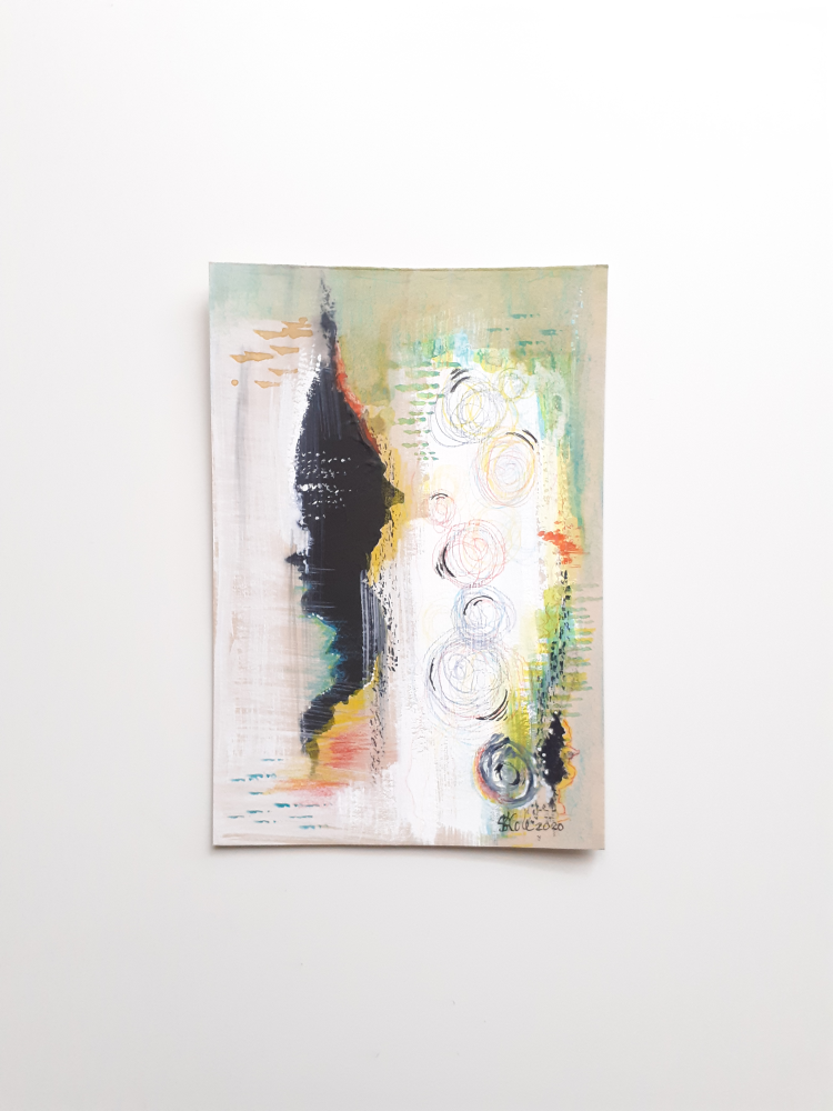 Original Mixed Media Abstract Art 'Plume' (Unframed)