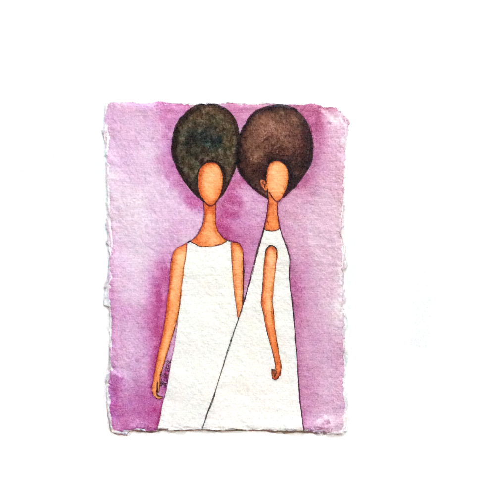 Original Watercolour Artwork for Sale | Black Artwork | 'We' by Stacey-Ann