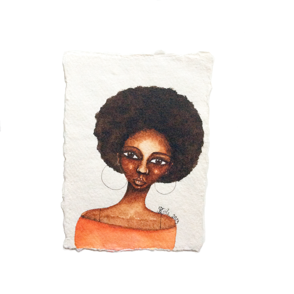 Original Watercolour Artwork for Sale | Black Artwork | 'She Knew' by Stace